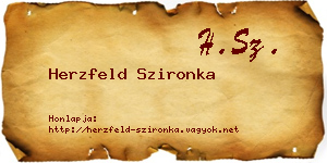 Herzfeld Szironka névjegykártya